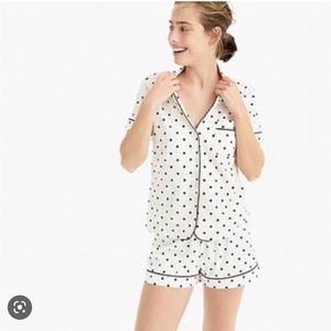 J Crew Polka Dot Cotton Short Pajamas XS
